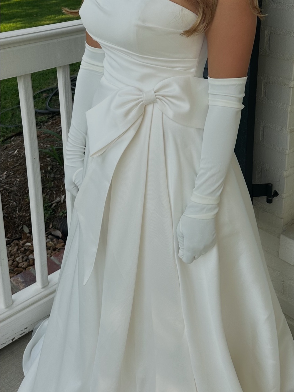 Essense of Australia Strapless Mikado Ivory Bridal Gown D 3631ZZ12 - Picture 8 of 10